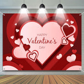 Aperturee - Red Overlap Hearts Happy Valentines Day Backdrop